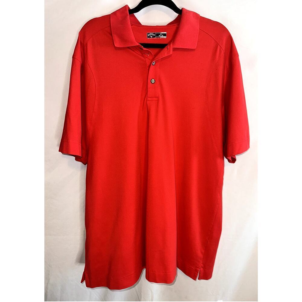 Callaway Opti-Dri Golf Red Men's Polo Shirt XL Button short sleeve